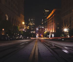 Preview wallpaper street, city, night, road, buildings, lights