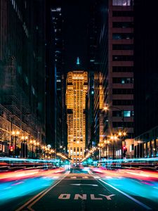 Preview wallpaper street, city, traffic, night, lights