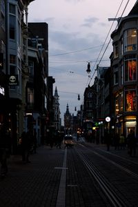 Preview wallpaper street, city, twilight, evening, movement, amsterdam, netherlands