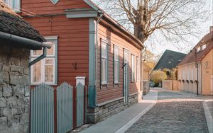 Preview wallpaper street, houses, buildings, road