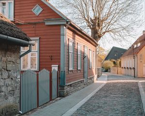 Preview wallpaper street, houses, buildings, road