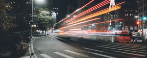 Preview wallpaper street, lights, long exposure, city, night