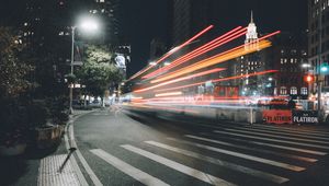 Preview wallpaper street, lights, long exposure, city, night