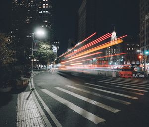 Preview wallpaper street, lights, long exposure, city, night