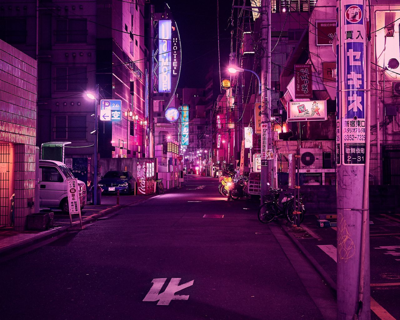 Download wallpaper 1280x1024 street, neon, night city, backlight ...