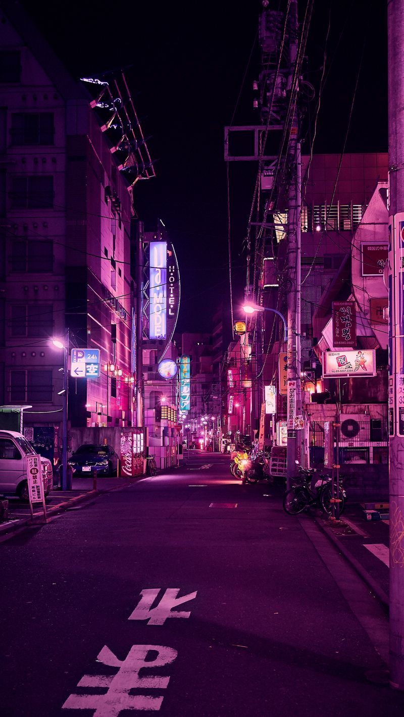 anime city background night