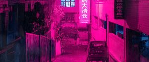 Preview wallpaper street, neon, rain, light, night