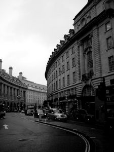 Preview wallpaper street, night, evening, black and white, building