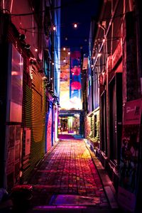 Preview wallpaper street, night, light, neon, lights