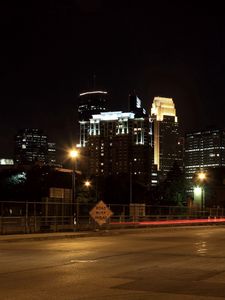 Preview wallpaper street, night, lights, buildings