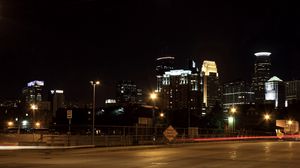 Preview wallpaper street, night, lights, buildings