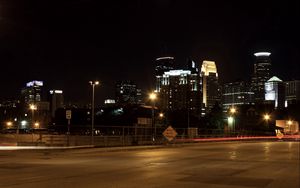 Preview wallpaper street, night, lights, buildings