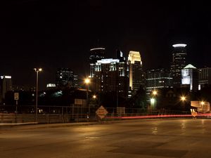 Preview wallpaper street, night, lights, buildings