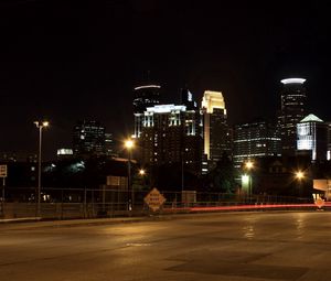 Preview wallpaper street, night, lights, buildings