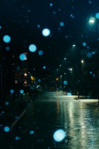 Preview wallpaper street, night, rain, darkness, blur