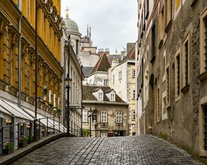 Preview wallpaper street, paving stones, buildings, architecture, vienna, austria