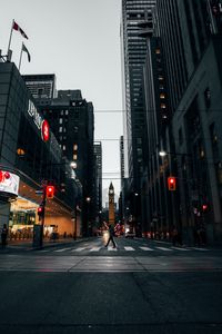 Preview wallpaper street, pedestrian crossing, city, buildings, metropolis