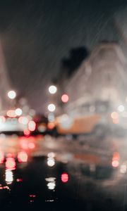 Preview wallpaper street, rain, blur, lights, bokeh