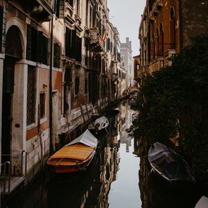 Preview wallpaper street, river, facades, boat