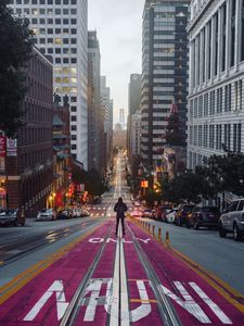 Preview wallpaper street, road, city, building, lonely, santa clarita, united states