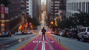 Preview wallpaper street, road, city, building, lonely, santa clarita, united states