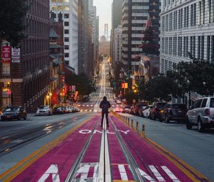 Preview wallpaper street, road, city, building, lonely, santa clarita, united states