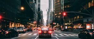 Preview wallpaper street, road, traffic, cars, city, buildings, new york, usa