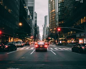 Preview wallpaper street, road, traffic, cars, city, buildings, new york, usa