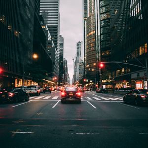 Preview wallpaper street, road, traffic, cars, city, buildings, new york, usa