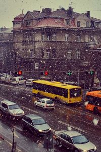 Preview wallpaper street, snow, cars, movement, life