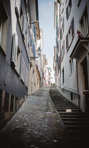 Preview wallpaper street, stairs, buildings