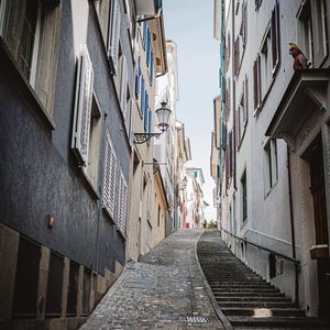 Preview wallpaper street, stairs, buildings