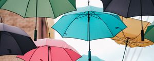 Preview wallpaper street, umbrella, colorful, decor