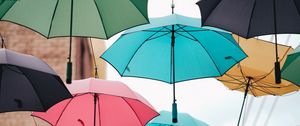 Preview wallpaper street, umbrella, colorful, decor