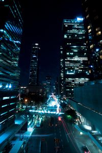 Preview wallpaper street, urban, lights, backlight, buildings, architecture