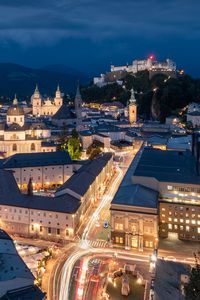 Preview wallpaper streets, roads, lights, freezelight, buildings, city, night