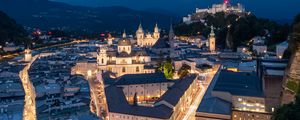 Preview wallpaper streets, roads, lights, freezelight, buildings, city, night