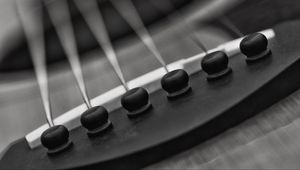 Preview wallpaper strings, guitar, macro, music, black and white