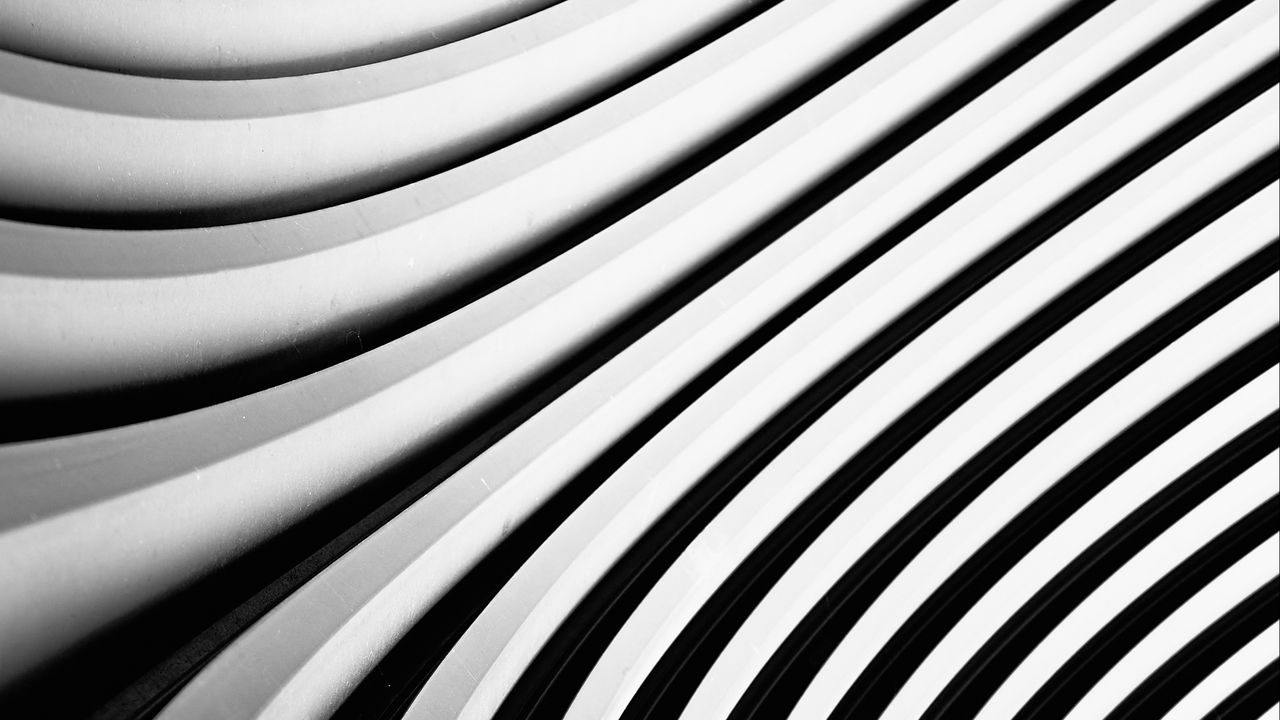 Wallpaper stripes, curve, black and white, background