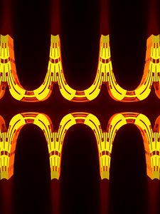 Preview wallpaper stripes, curves, shapes, abstraction, yellow, red
