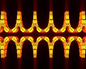 Preview wallpaper stripes, curves, shapes, abstraction, yellow, red