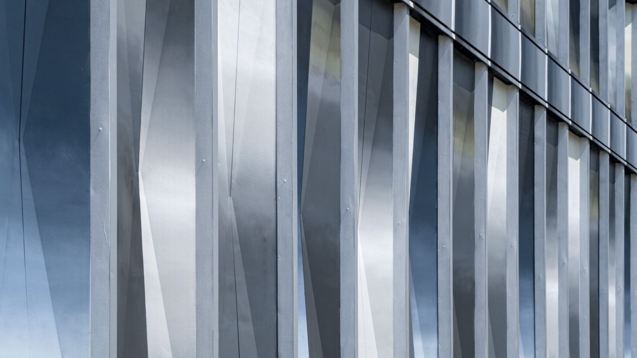 Wallpaper stripes, facade, blue, building