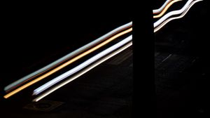 Preview wallpaper stripes, lines, long exposure, black, glow