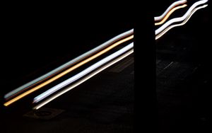 Preview wallpaper stripes, lines, long exposure, black, glow