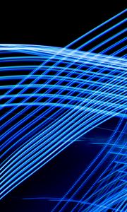 Preview wallpaper stripes, lines, neon, wavy, black