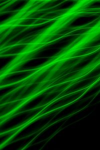 Preview wallpaper stripes, neon, waves, wavy, glow, green