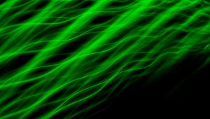 Preview wallpaper stripes, neon, waves, wavy, glow, green