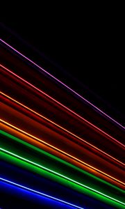 Preview wallpaper stripes, rainbow, neon, dark