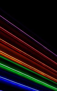 Preview wallpaper stripes, rainbow, neon, dark