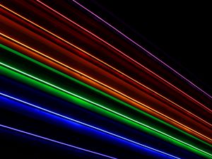 Preview wallpaper stripes, rainbow, neon, dark